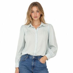 Bella Dahl Shirt Womens S Green Collared Button Front Long Sleeve Lyocell Top